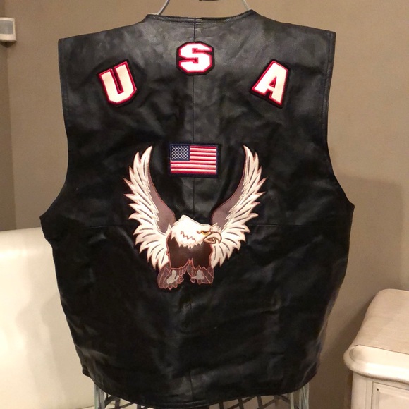 sedona Other - SEDONA Black Leather Men’s Biker Vest